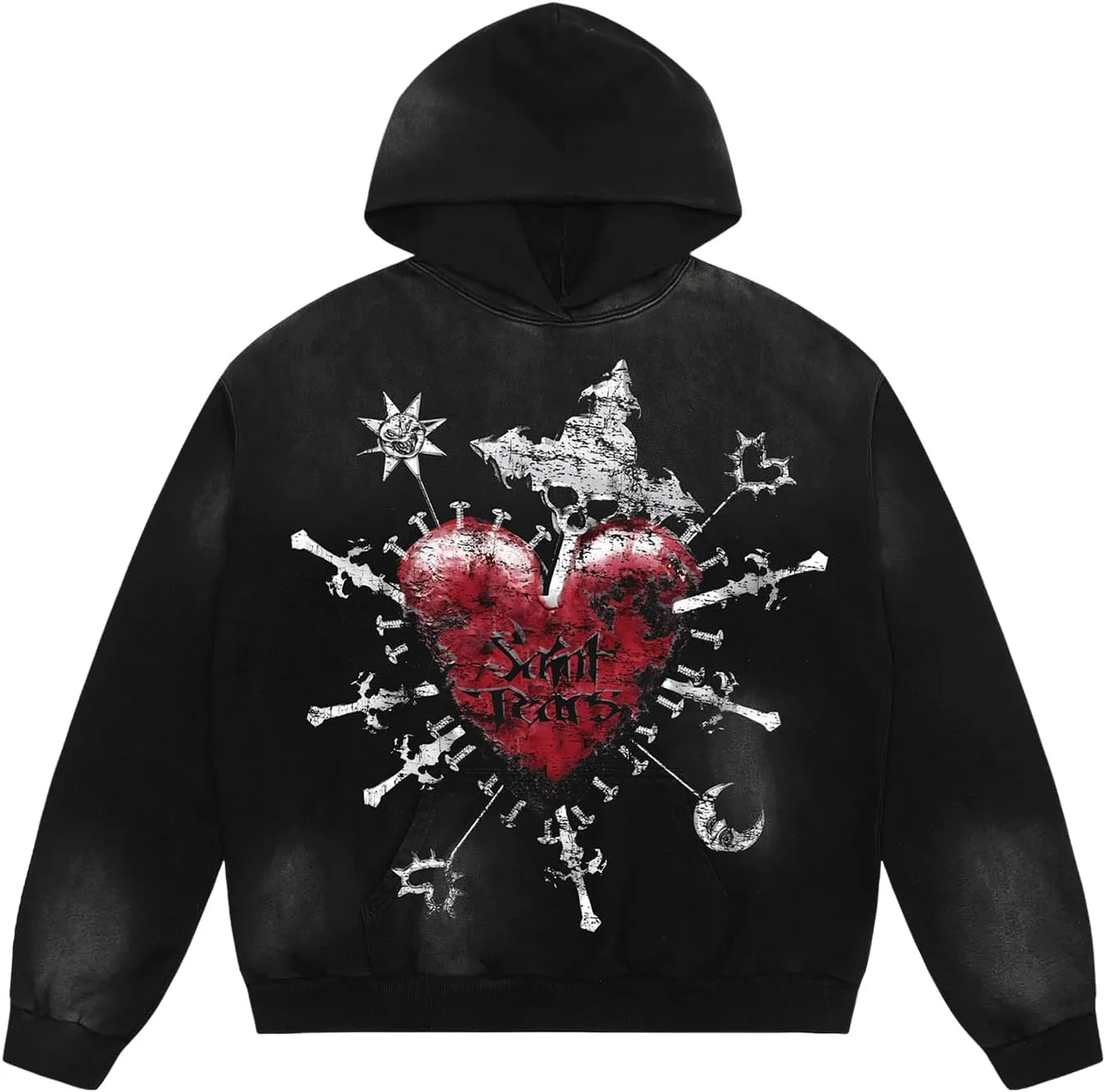 Lucky I See Ghosts Hoodie KY West Hoodie Men's Vintage Graphic Hip Hop Pullover Heavyweight Hoodies