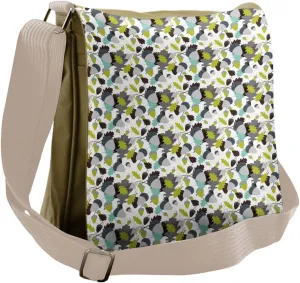 Lunarable Autumn Fall Messenger Bag, Abstract Acorns Leaves, Unisex Cross-body