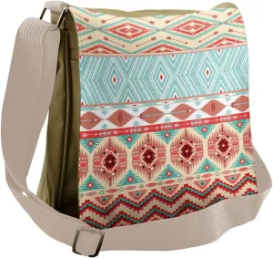 Lunarable Aztec Messenger Bag, Indigenous Chevron Native, Unisex Cross-body