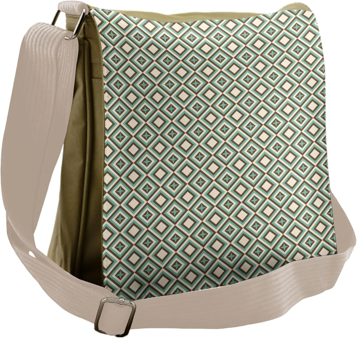 Lunarable Geometric Messenger Bag, Concentric Diamonds, Unisex Cross-body