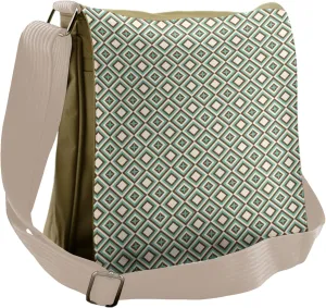 Lunarable Geometric Messenger Bag, Concentric Diamonds, Unisex Cross-body