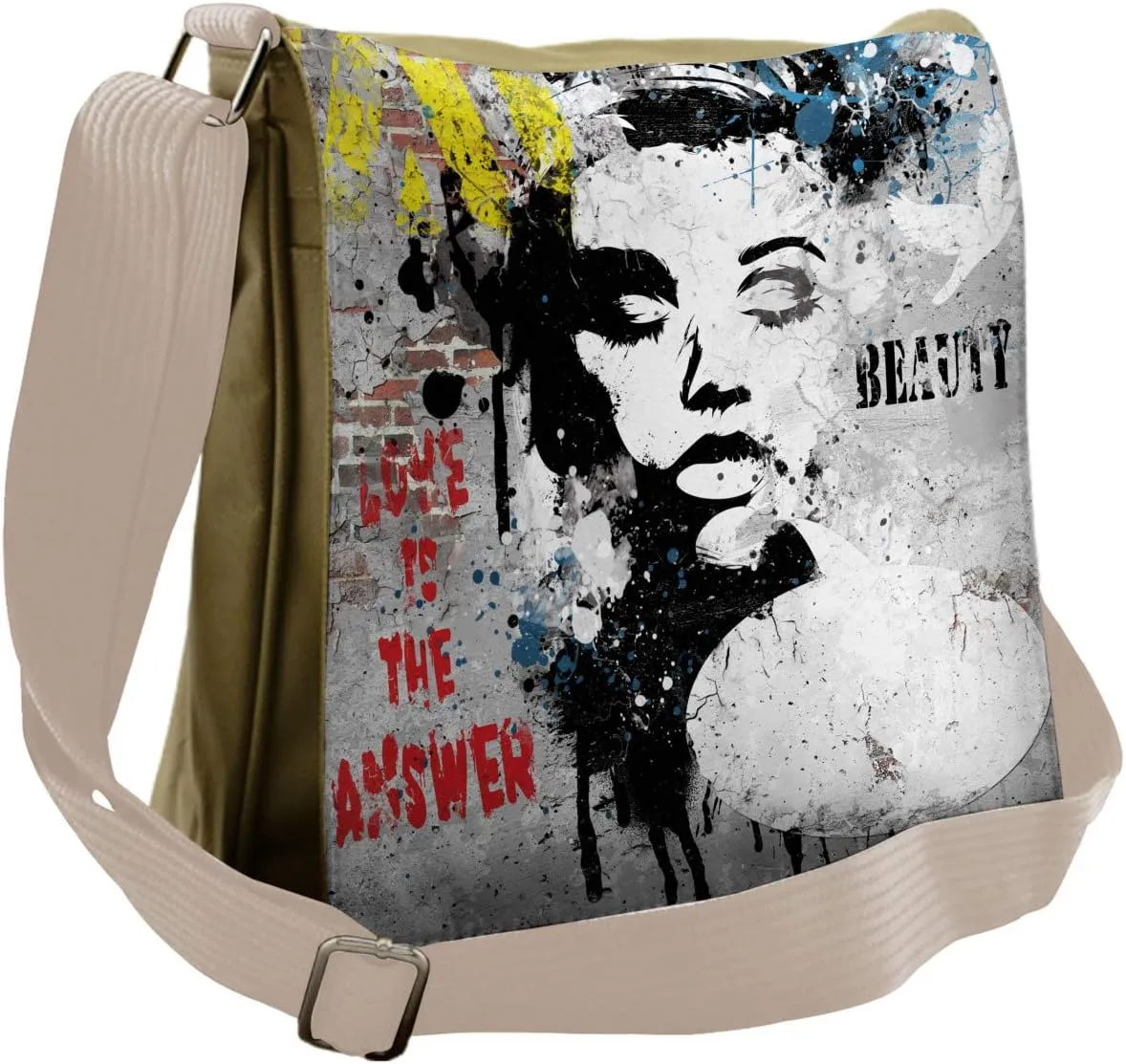 Lunarable Graffiti Messenger Bag, Wall Underground Youth Art, Unisex Cross-body