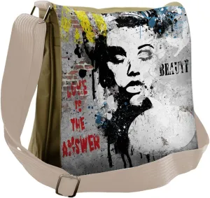 Lunarable Graffiti Messenger Bag, Wall Underground Youth Art, Unisex Cross-body