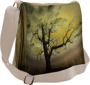 Lunarable Landscape Messenger Bag, Bare Tree Dramatic Sky, Unisex Cross-body