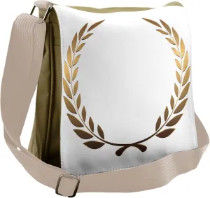 Lunarable Leaves Messenger Bag, Rome Style Leaves, Unisex Cross-body
