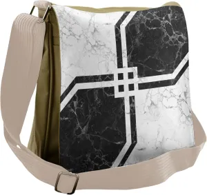 Lunarable Marble Messenger Bag, Parallel Vintage Bands Lines, Unisex Cross-body