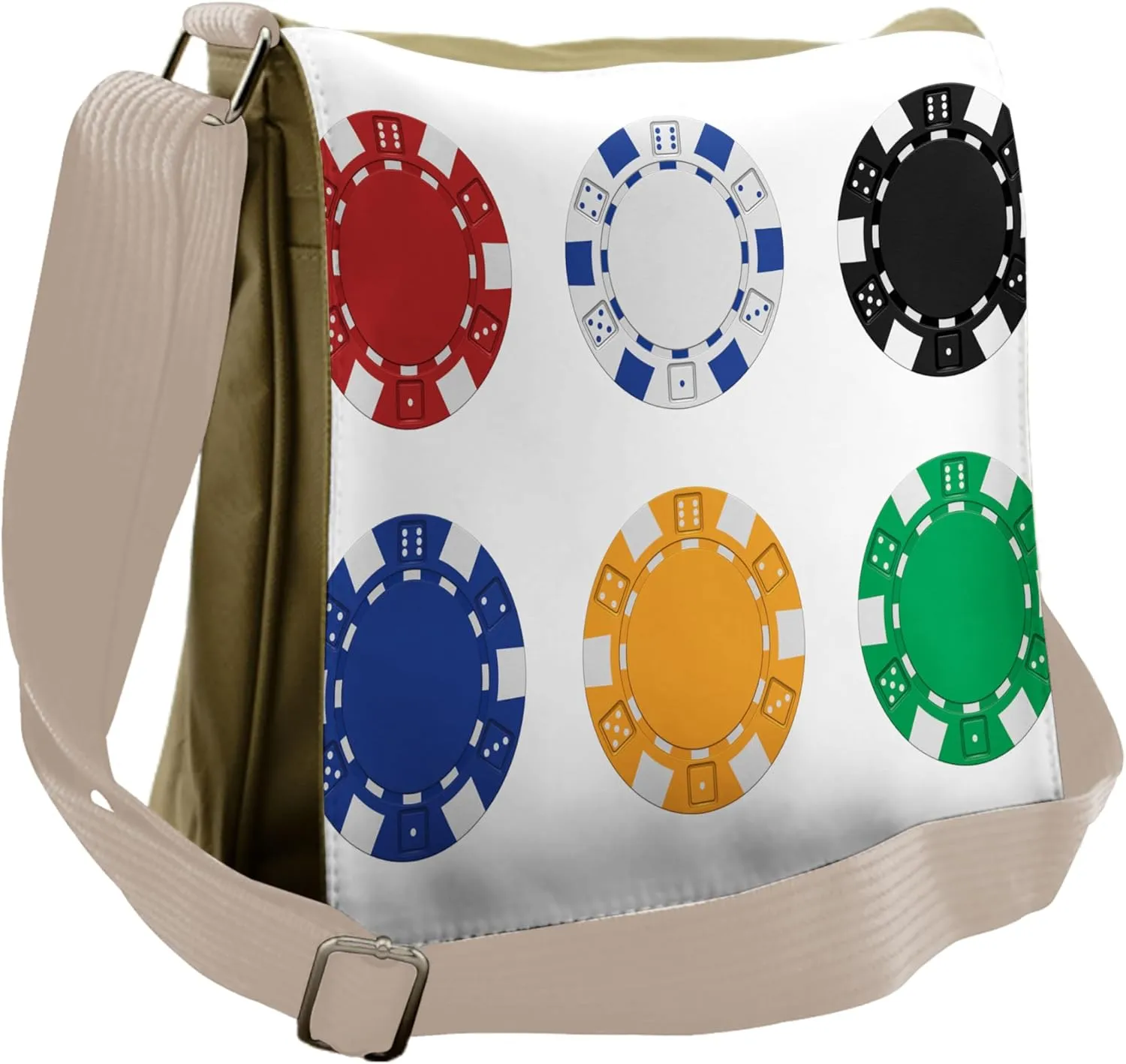 Lunarable Messenger Bag, Gambling Theme, Unisex Cross-body