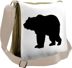 Lunarable Nature Messenger Bag, Grizzly Wild Alaskan Bear, Unisex Cross-body