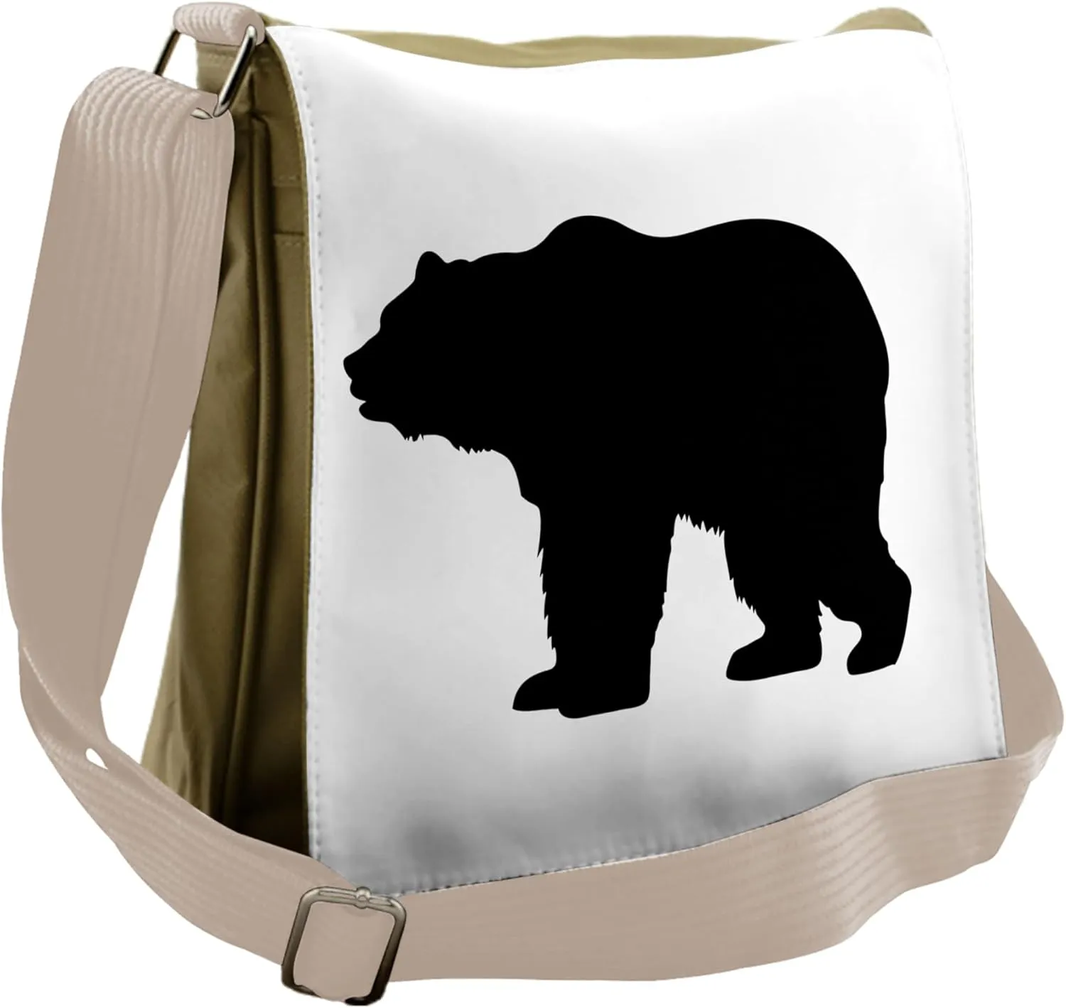 Lunarable Nature Messenger Bag, Grizzly Wild Alaskan Bear, Unisex Cross-body