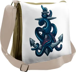 Lunarable Octopus Messenger Bag, Monster Tentacles Anchor, Unisex Cross-body