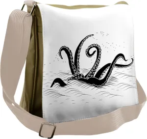 Lunarable Octopus Messenger Bag, Mythological Kraken Monster, Unisex Cross-body