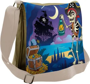 Lunarable Pirate Messenger Bag, Cave Mystery Hideout Pirate, Unisex Cross-body