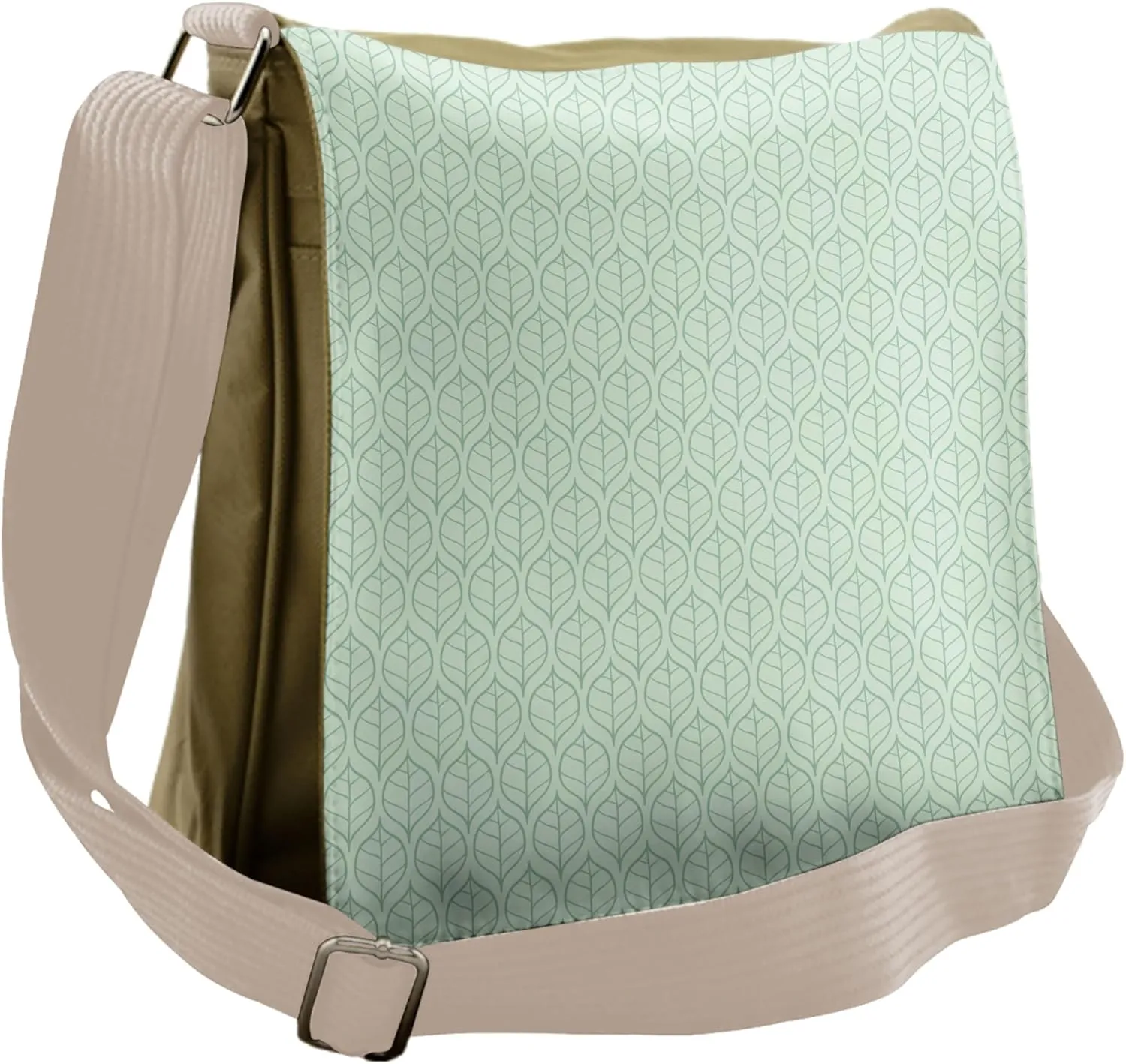 Lunarable Shabby Flora Messenger Bag, Leaf Botany Theme, Unisex Cross-body