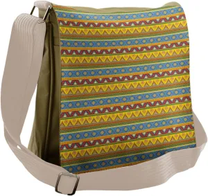 Lunarable Tribal Messenger Bag, Peruvian Folkloric, Unisex Cross-body