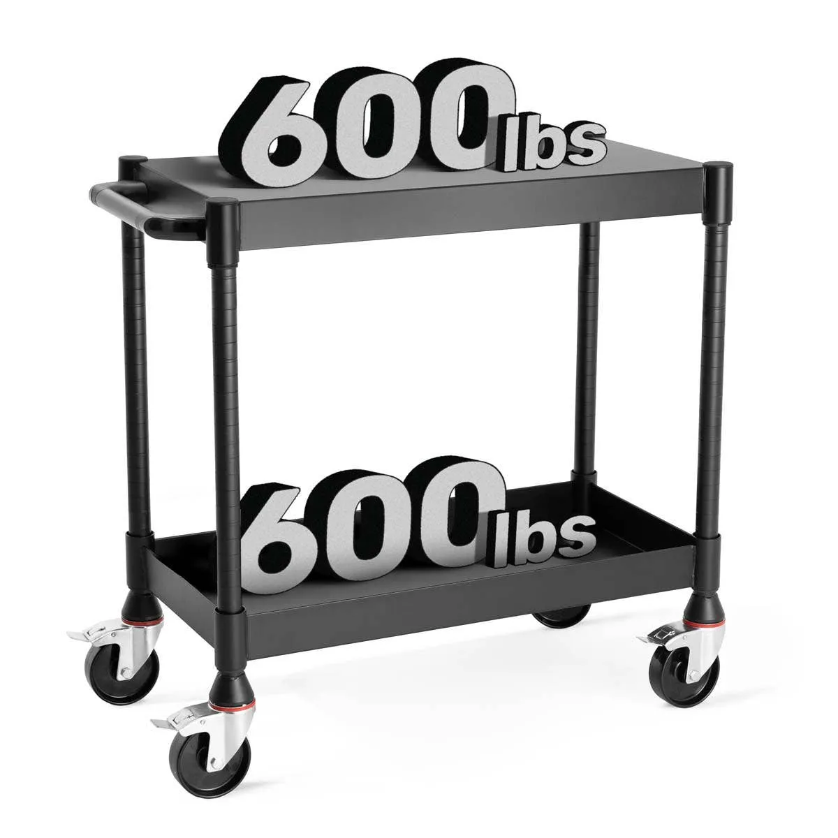 Luxor MightyHaul 18" Heavy-Duty Utility Cart, 2 Shelves (UCMT012)