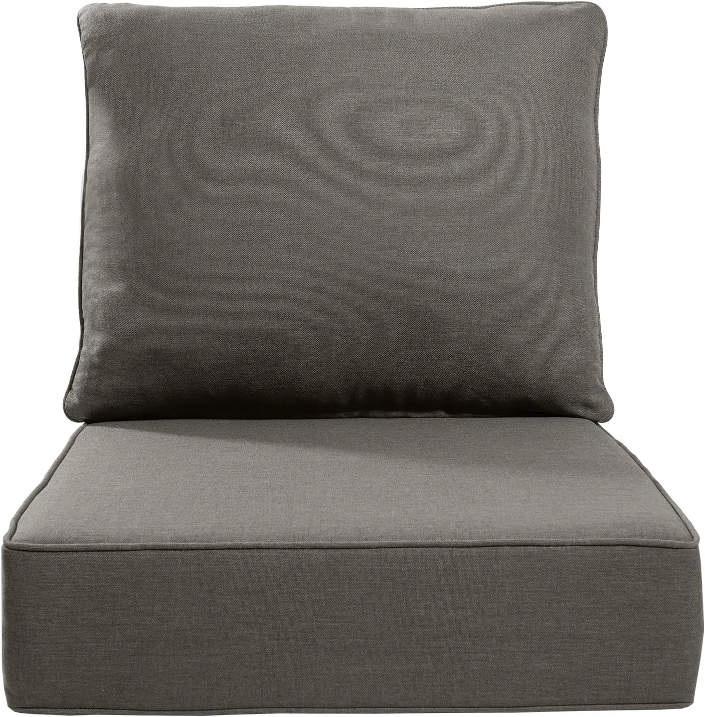 Luxury 6 Inch Outdoor Cushions 24x24 - Water&UV&Fade Resistant 1 Set Zippered Patio Seat Cushion for Wicker Dining Rocking Swivel Chairs Loveseat Couch Sectional Sofa - Grey
