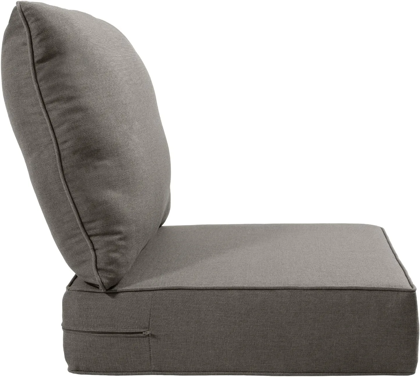 Luxury 6 Inch Outdoor Cushions 24x24 - Water&UV&Fade Resistant 1 Set Zippered Patio Seat Cushion for Wicker Dining Rocking Swivel Chairs Loveseat Couch Sectional Sofa - Grey