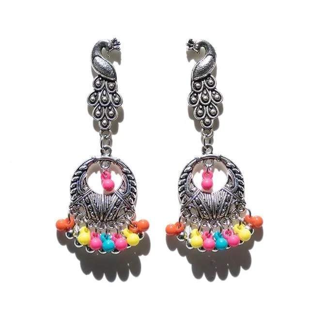 Luxury Indian Jhumki Earrings Simulated Pearls