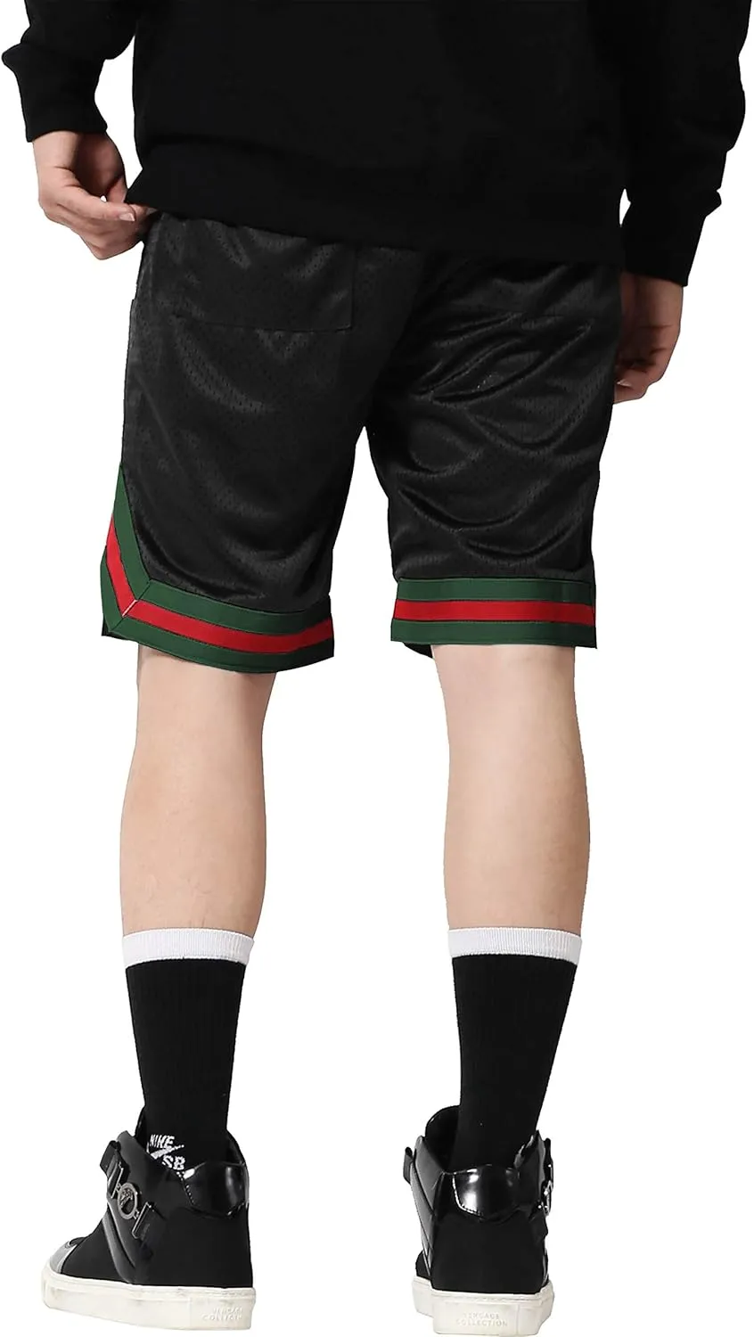 Ma Croix Mens Premium Mesh Shorts Classic Fit Active Urban Hip Hop Shorts Pockets