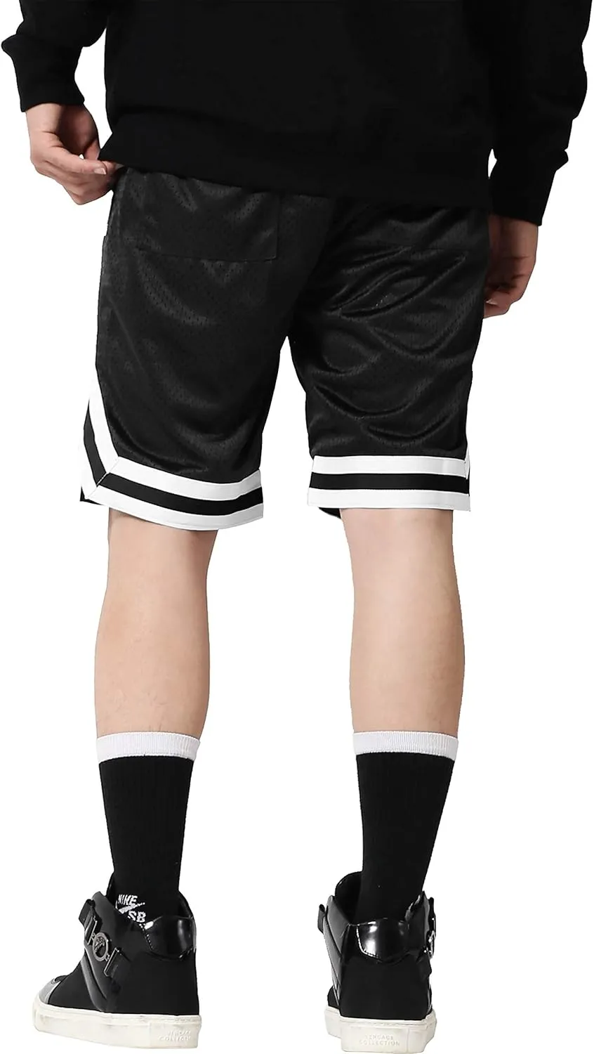 Ma Croix Mens Premium Mesh Shorts Classic Fit Active Urban Hip Hop Shorts Pockets