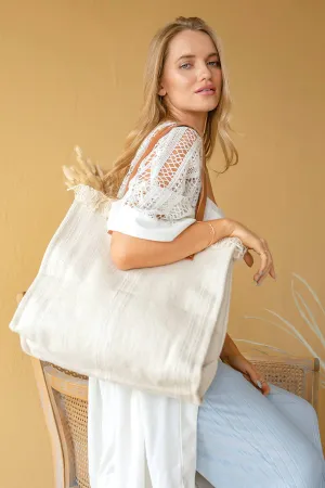 Madison Handwoven Fringe Tote