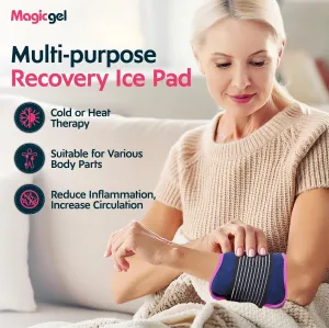 Magic Gel Ice Packs for Injuries Reusable (3 Pcs 11"x5.5") - FSA HSA Eligible | Flexible Wrap Around Gel Ice Pack Knees, Back, Shoulders, Arms and Legs | Hot and Cold Compress Cold Packs for Injuries