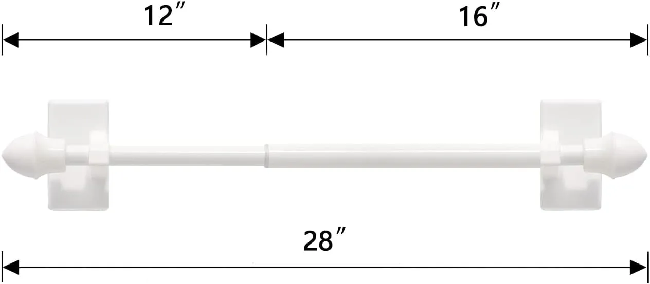 Magnetic Curtain Rods 4 Pack for Metal Doors and Windows, Multi-Use Adjustable Magnetic Rods for Small Windows Cafe Sidelight and Iron Steel Places (Adjust from 16 to 28 Inch, White)