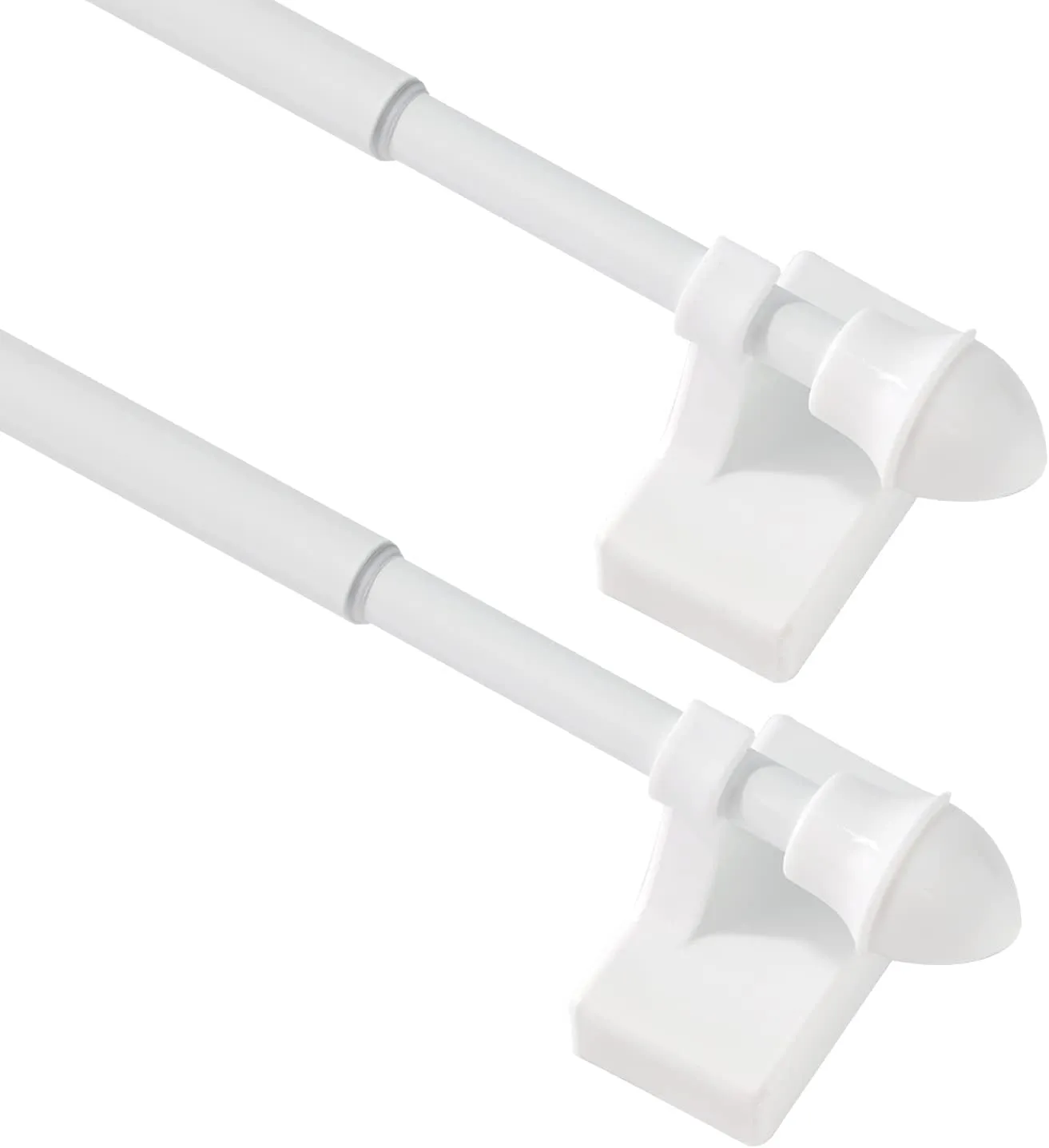 Magnetic Curtain Rods 4 Pack for Metal Doors and Windows, Multi-Use Adjustable Magnetic Rods for Small Windows Cafe Sidelight and Iron Steel Places (Adjust from 16 to 28 Inch, White)