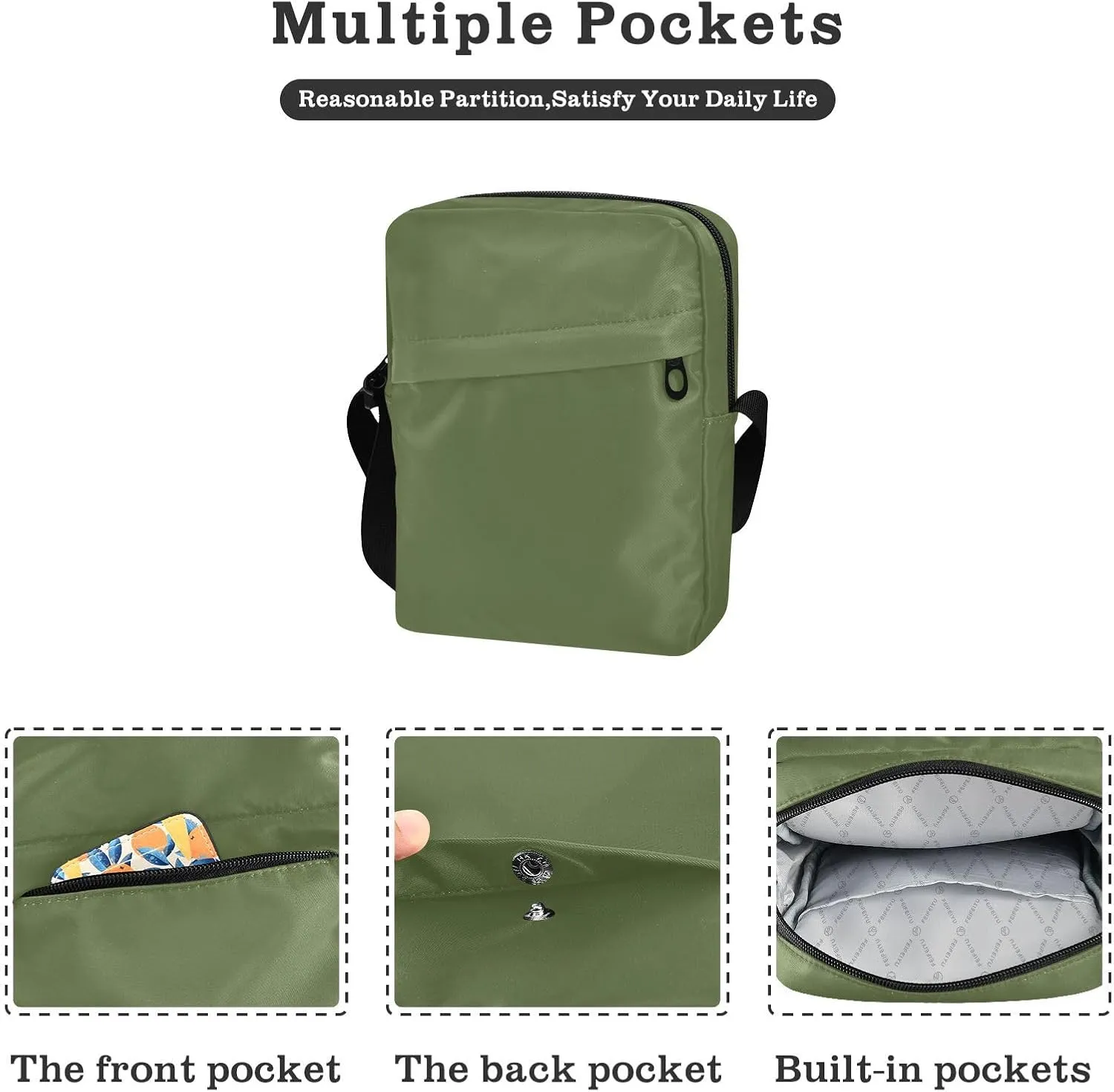 MCHIVER Small Messenger Bag Crossbody Bag for Men Women Cell Phone Shoulder Bag for Cycling Hiking Running