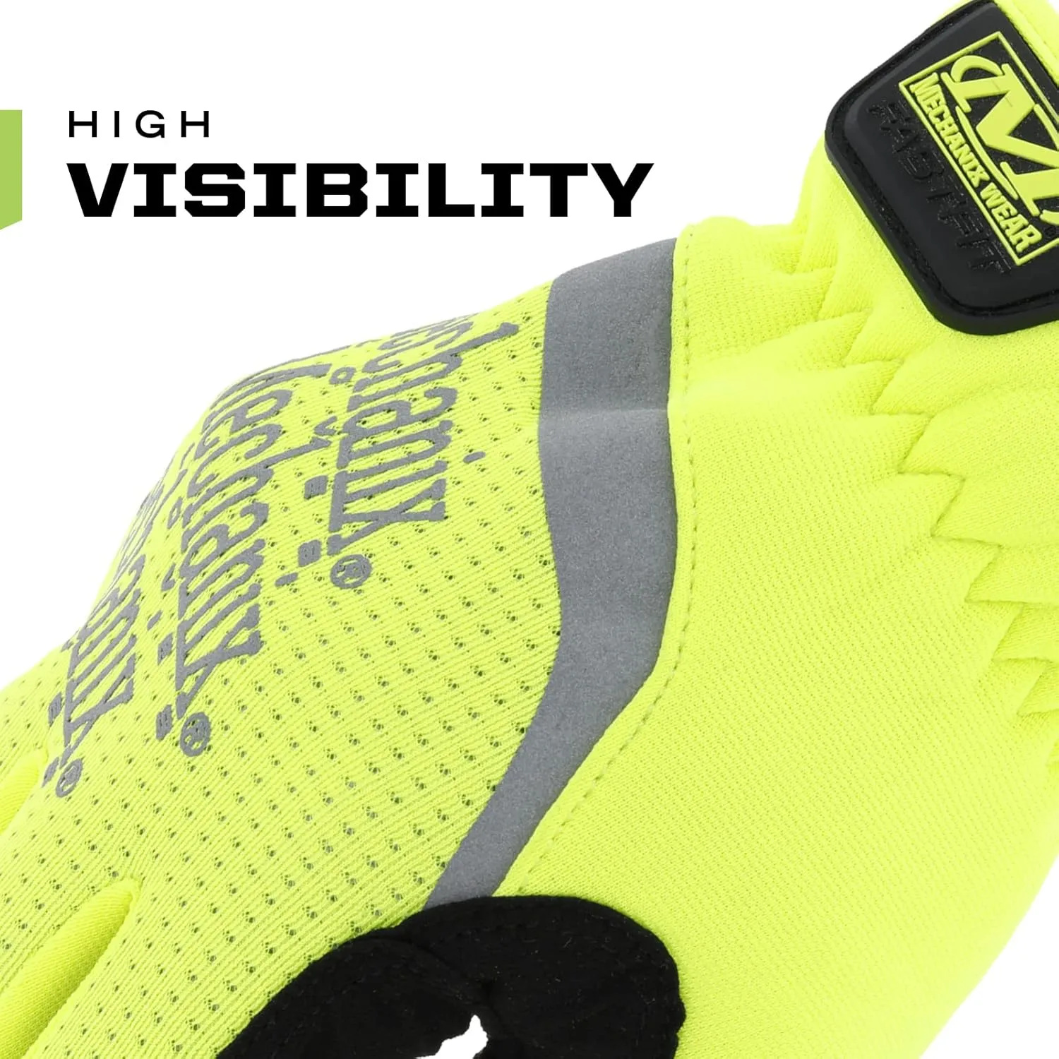 Mechanix Wear: Hi-Viz FastFit Work Gloves with Secure Fit Elastic Cuff, Reflective and High Visibility, Touchscreen Capable, Safety Gloves for Men, Multi-Purpose Use (Fluorescent Yellow, X-Large)