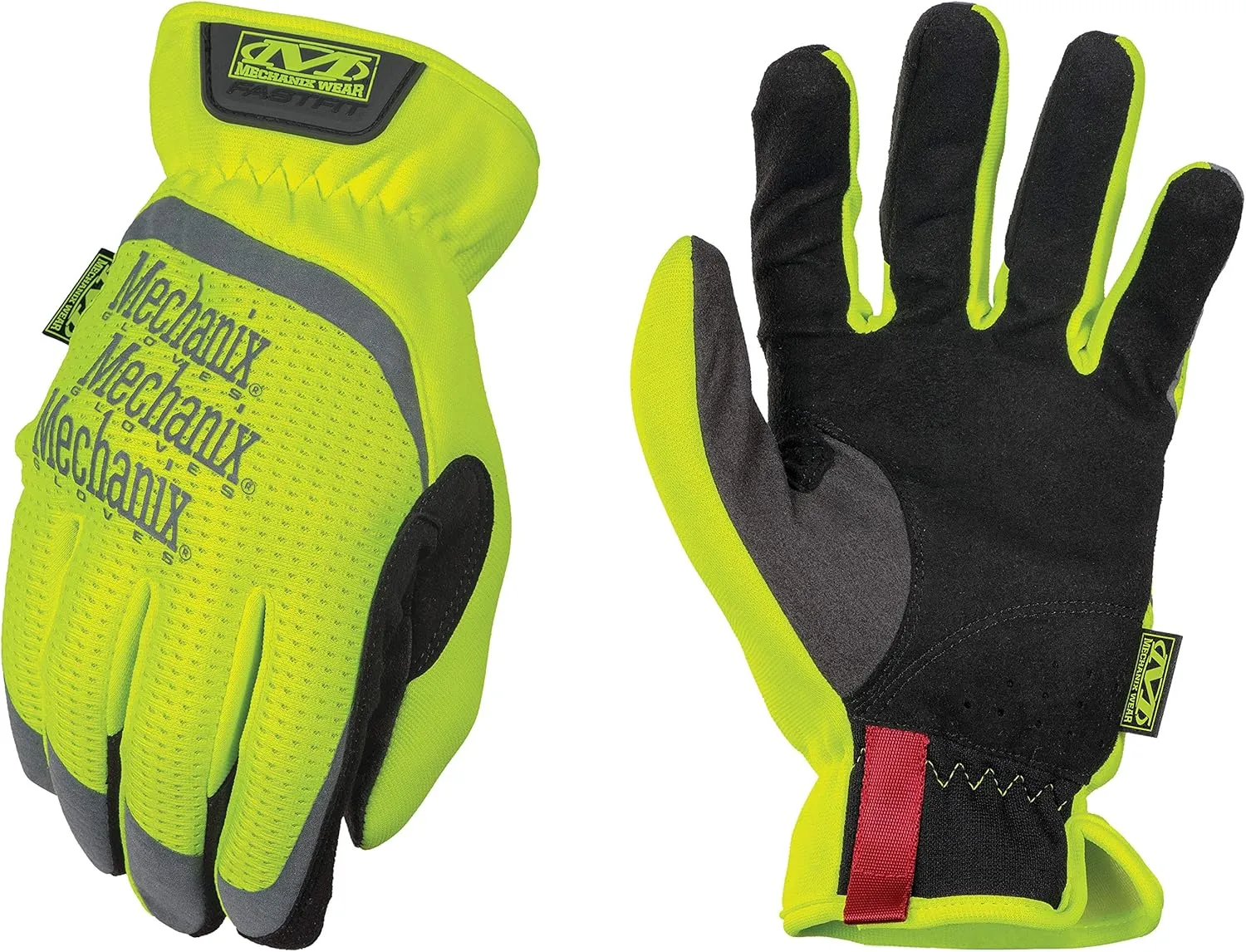 Mechanix Wear: Hi-Viz FastFit Work Gloves with Secure Fit Elastic Cuff, Reflective and High Visibility, Touchscreen Capable, Safety Gloves for Men, Multi-Purpose Use (Fluorescent Yellow, X-Large)