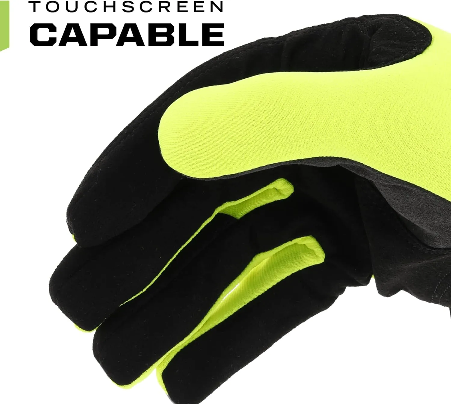 Mechanix Wear: Hi-Viz FastFit Work Gloves with Secure Fit Elastic Cuff, Reflective and High Visibility, Touchscreen Capable, Safety Gloves for Men, Multi-Purpose Use (Fluorescent Yellow, X-Large)