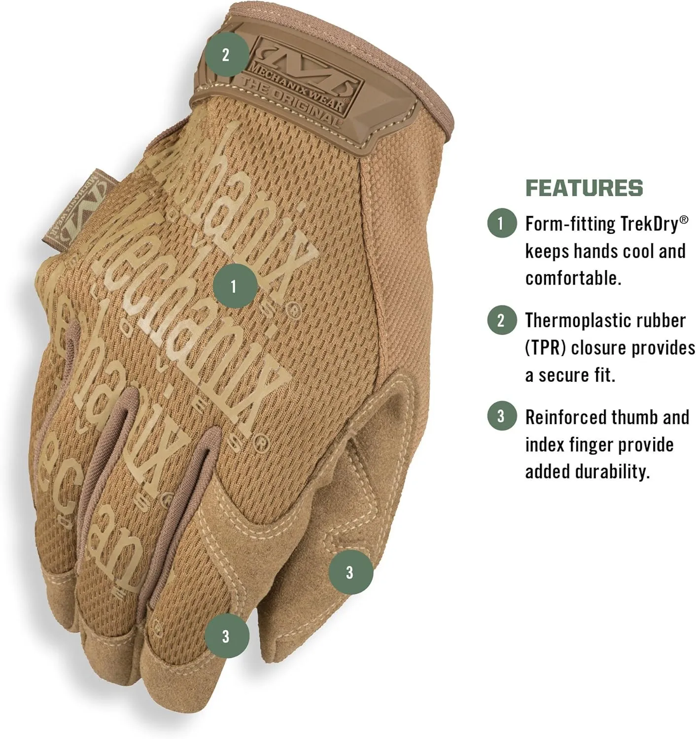 Mechanix Wear M-Pact 0.5MM Tactical Impact Resistant Gloves - Multi-Purpose Industrial Grip Gloves - Touchscreen Compatible - Machine Washable - Large - Coyote Brown