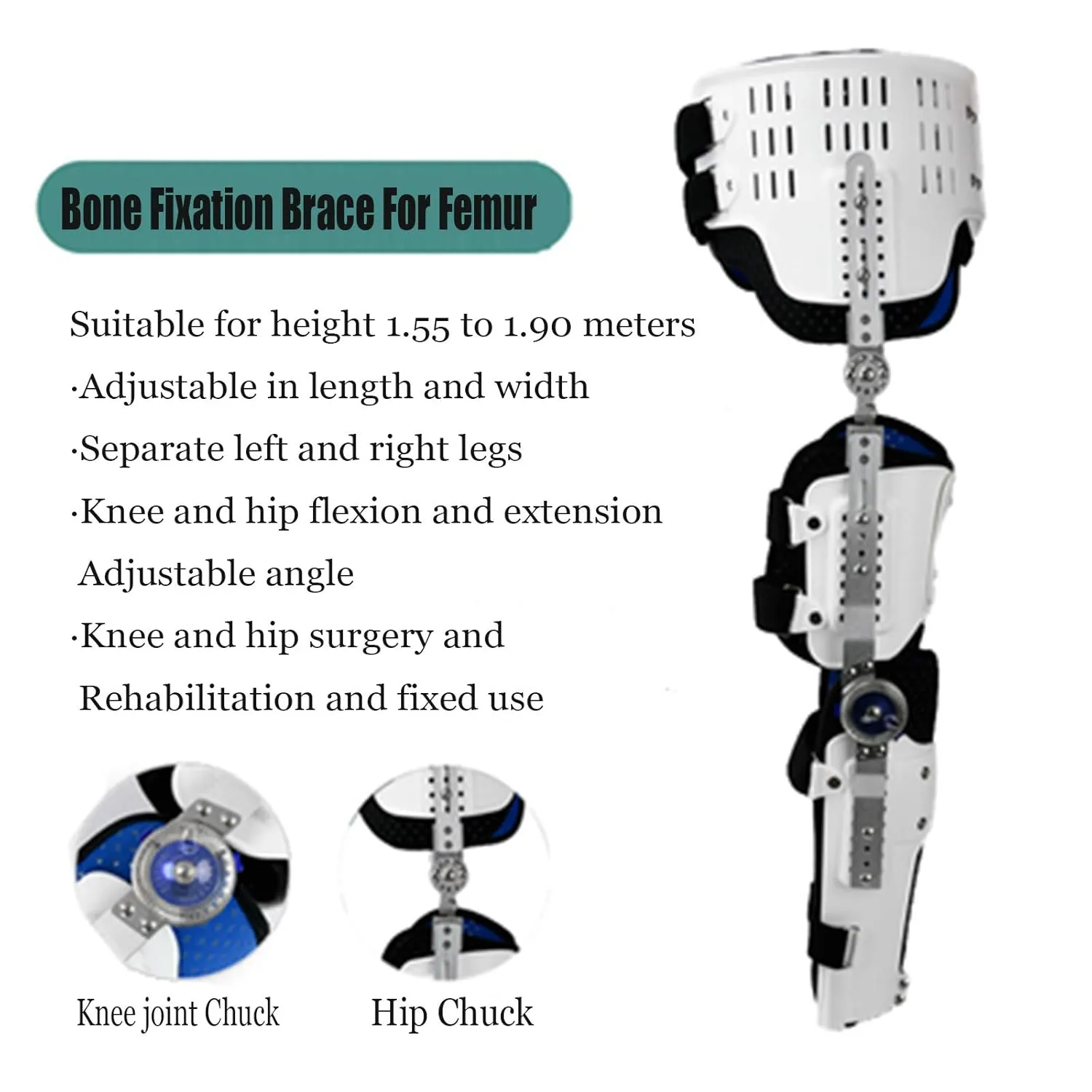 Medical Knee Braces Knee Ankle Foot Fixation Orthosis, Comfortable Adjustable Brace, Fracture Leg, Foot And Lower Extremity Orthosis (D)