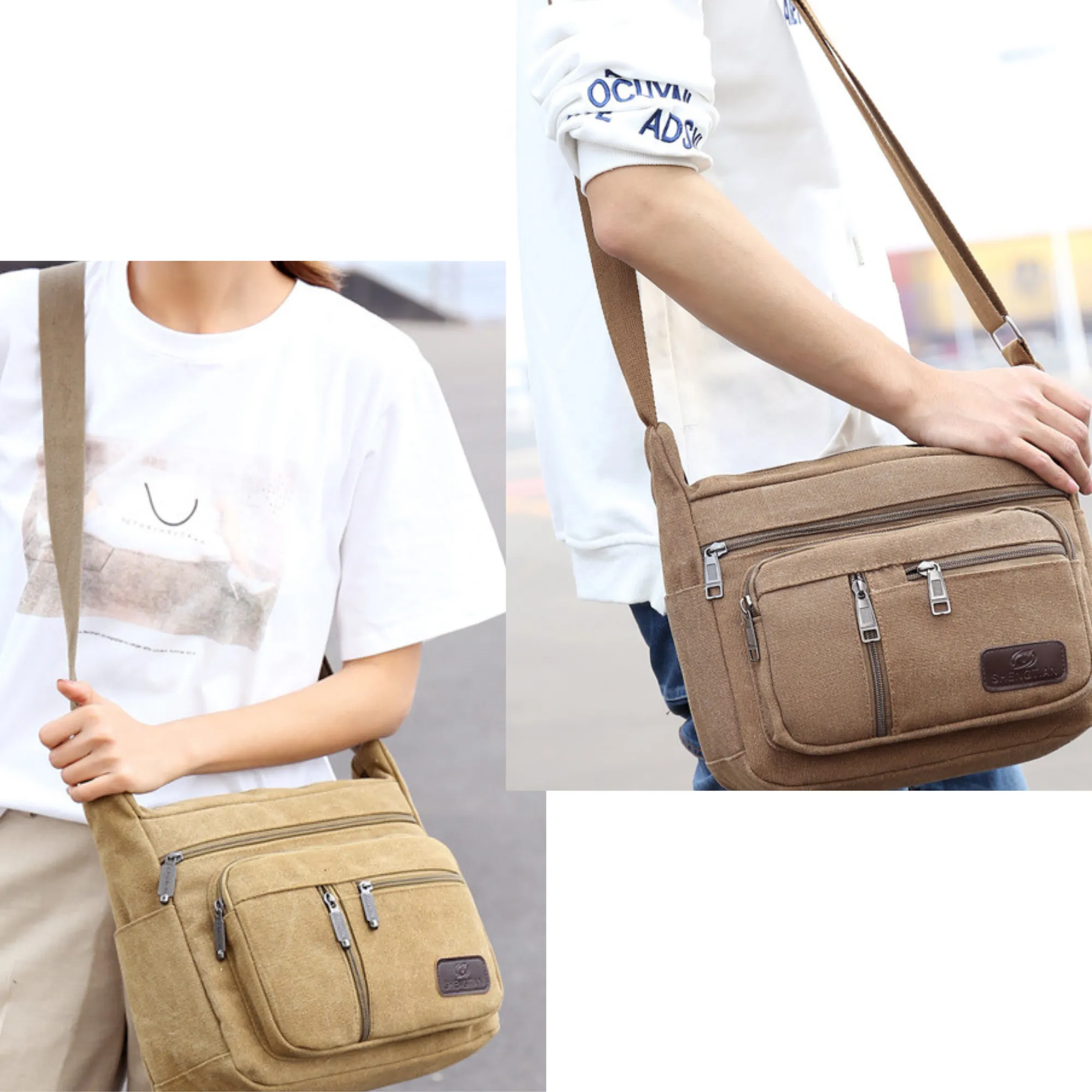 Men’s &  Women’s Canvas Cross Body Messenger Satchel Bag
