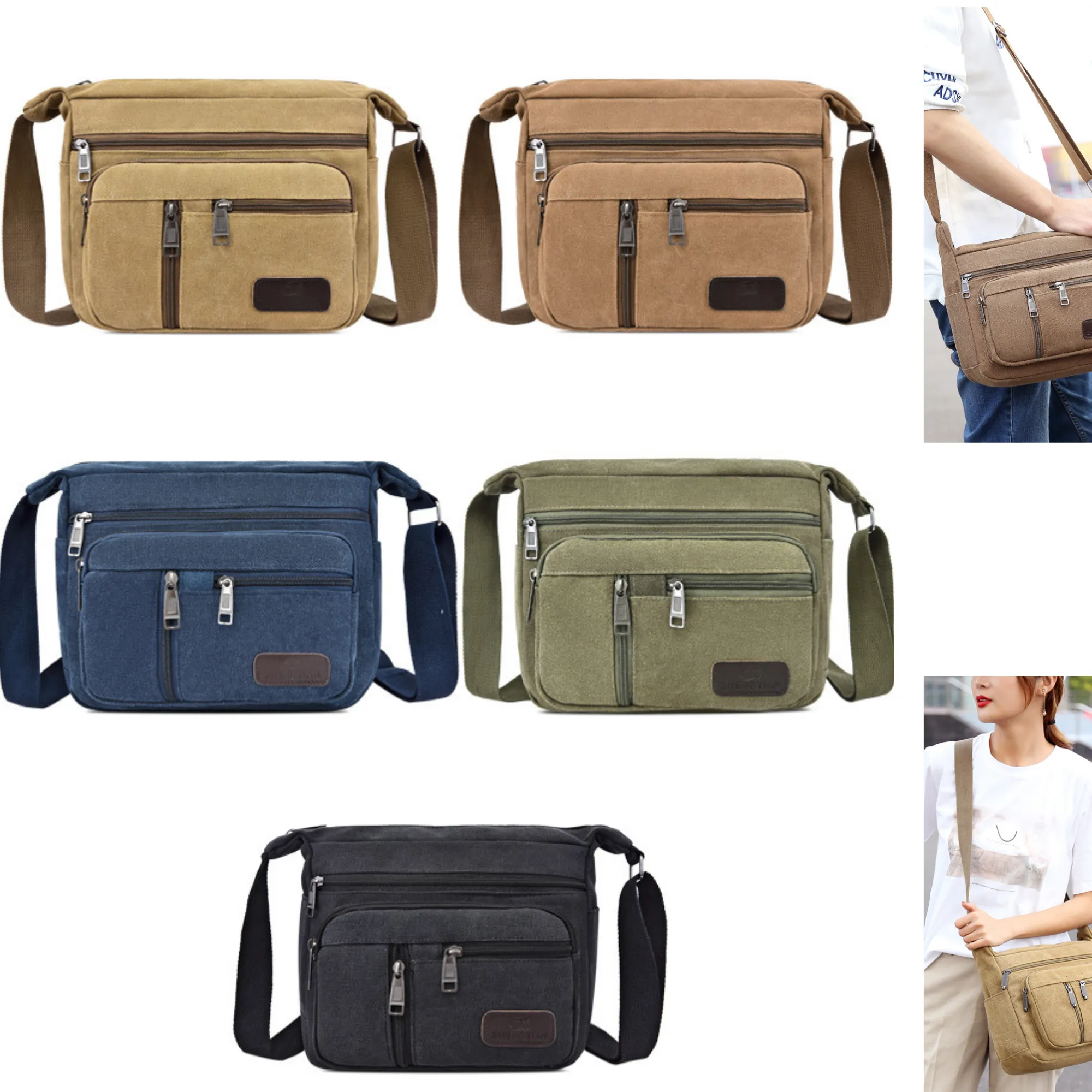 Men’s &  Women’s Canvas Cross Body Messenger Satchel Bag