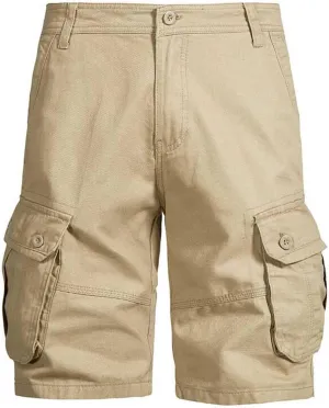 Men's Big and Tall Shorts Cargo Utility Design Stretch Fabric Heavy Duty Outdoor Casual Summer Wear