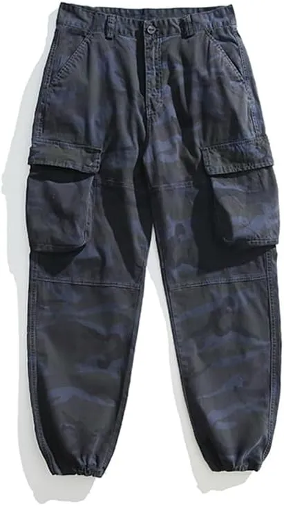 Men's Camouflage Cargo Pants Cotton Regular Fit Multi Pockets Military Pants