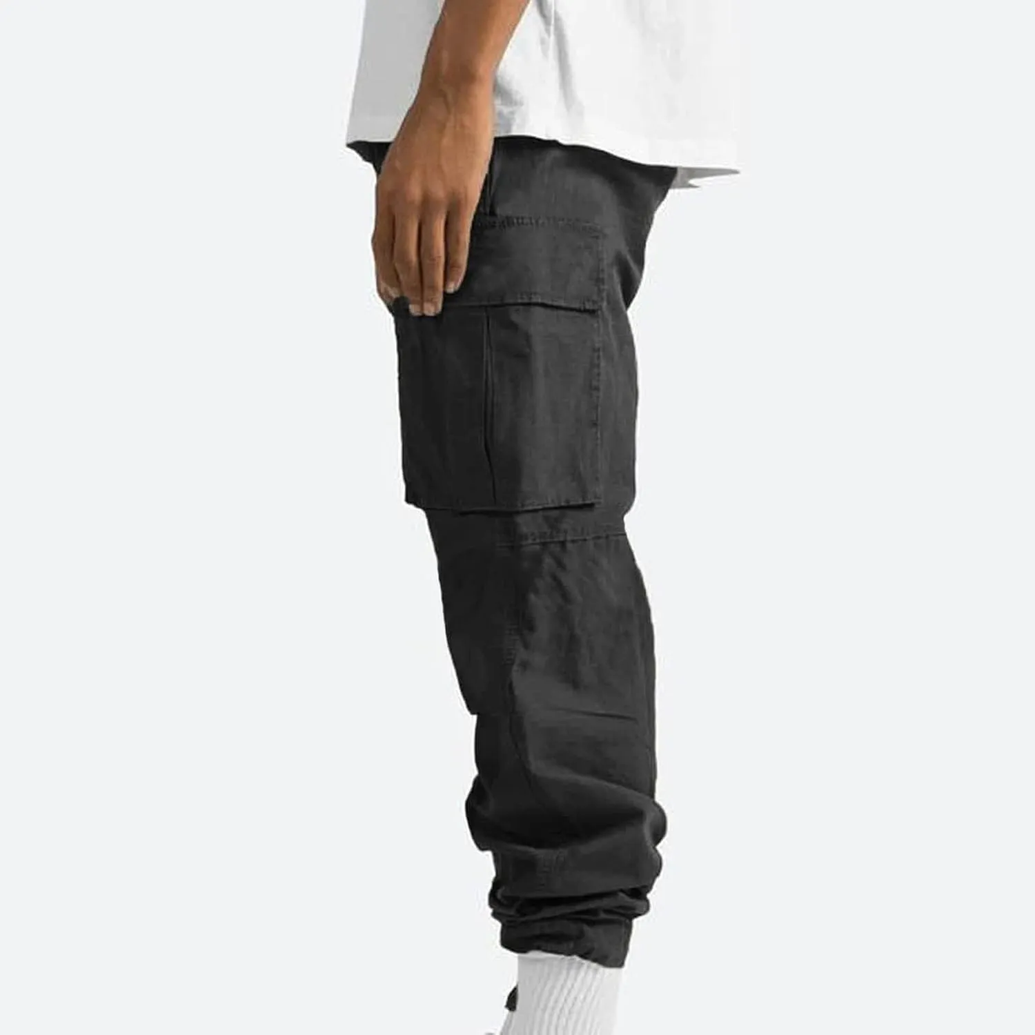 Mens Cargo Pants Casual Baggy Utility Work Hiking Joggers Athletic Big and Tall Sweatpants with Multi Pockets