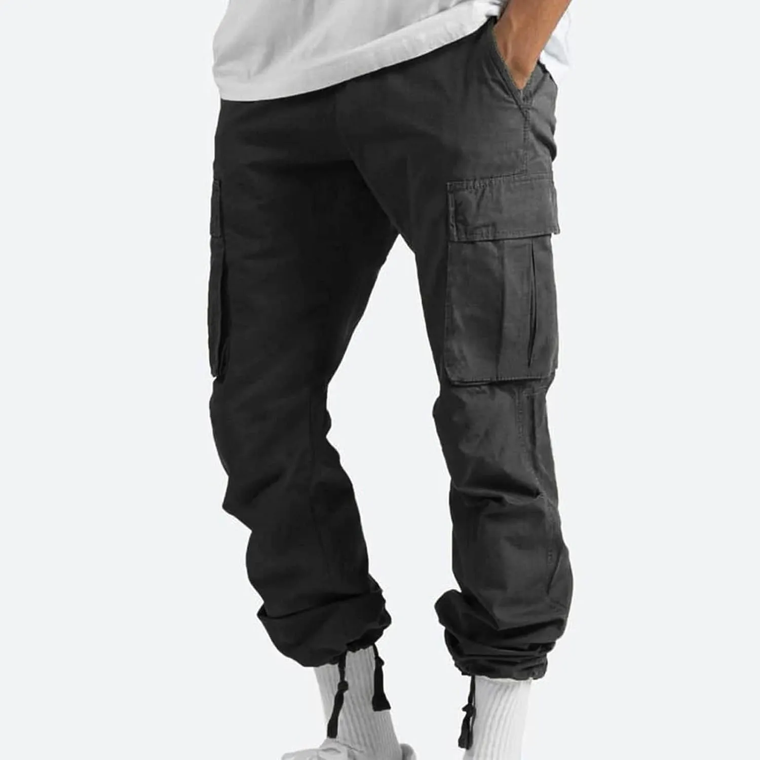 Mens Cargo Pants Casual Baggy Utility Work Hiking Joggers Athletic Big and Tall Sweatpants with Multi Pockets