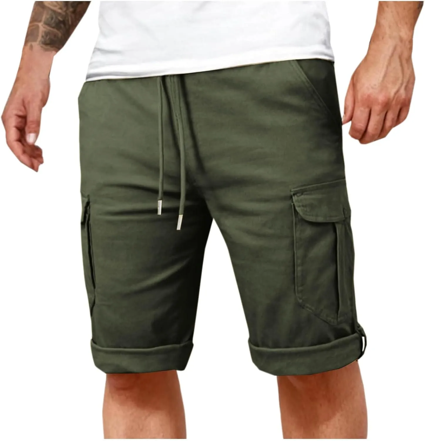 Men's Cargo Work Shorts - Rugged Multi-Pocket Bermuda Shorts Gym Activewear Utility Design for Outdoor & Casual Wear