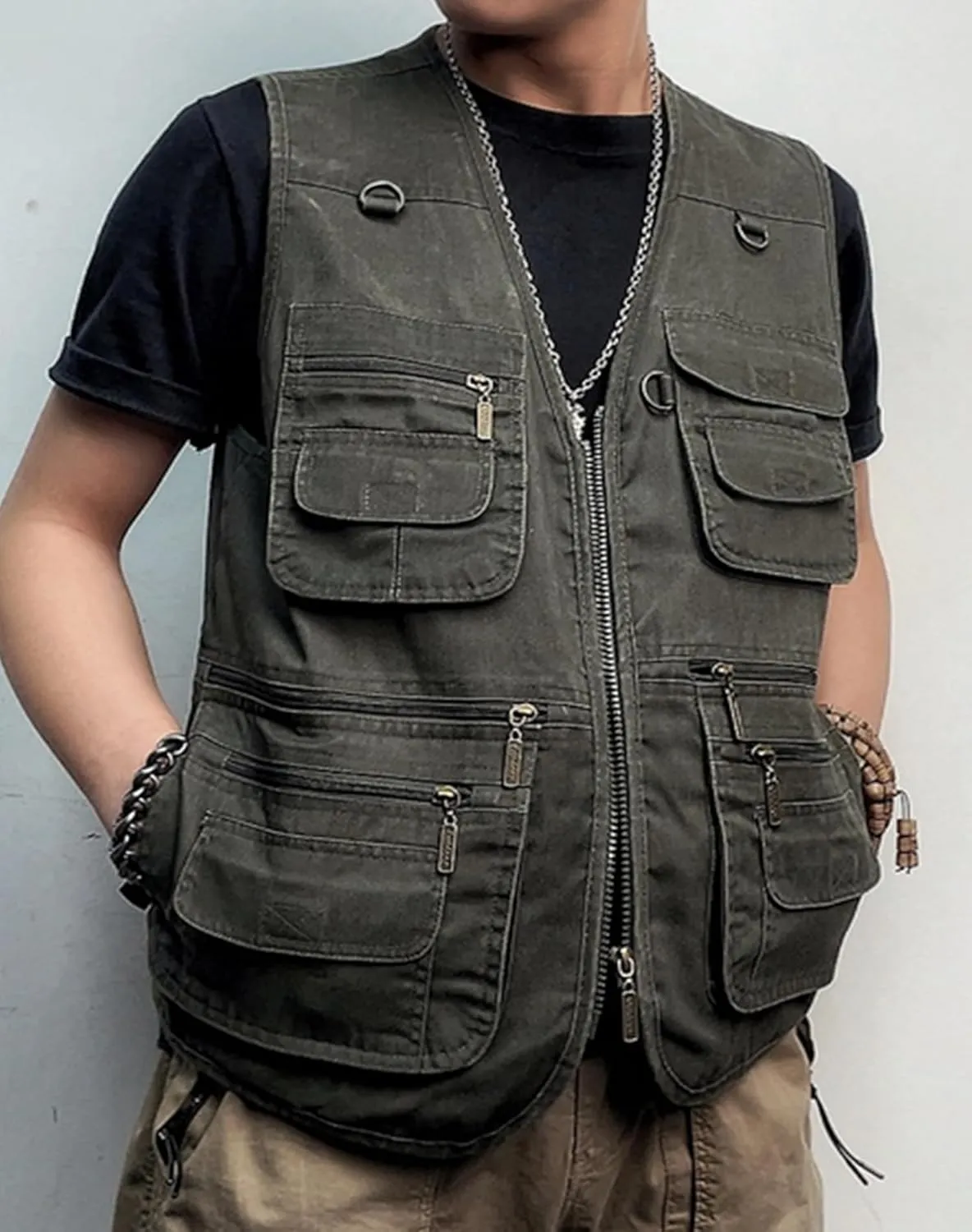 Men's Lightweight Utility Fishing Vest V Neck Safari Photographer Vests