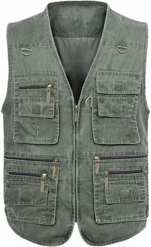 Men's Lightweight Utility Fishing Vest V Neck Safari Photographer Vests