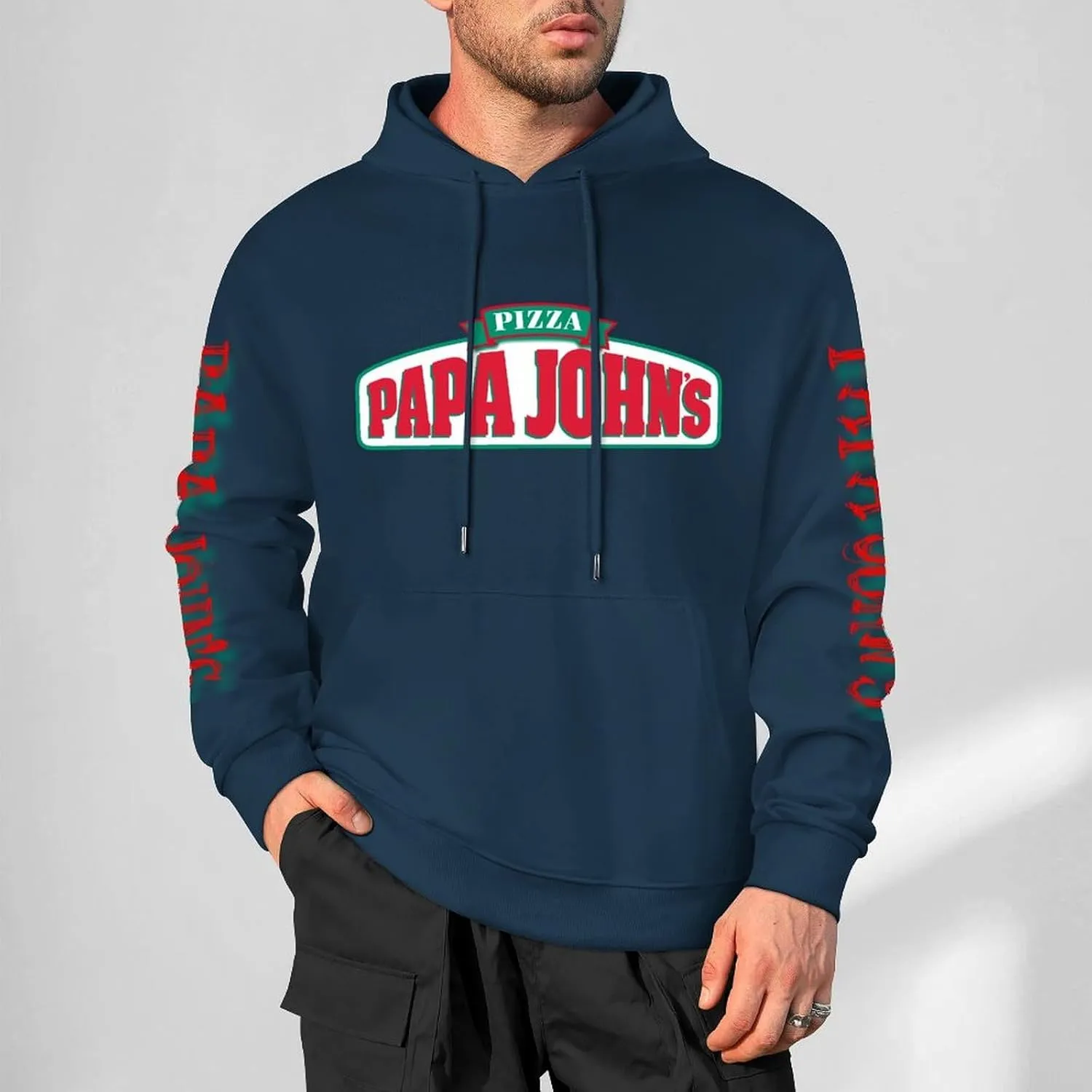 Men's Logo Graphic Cotton Hoodie with Big Pocket Long Sleeve Soft Pullover Sweatshirt for Men Work Clothes Tops Hoody