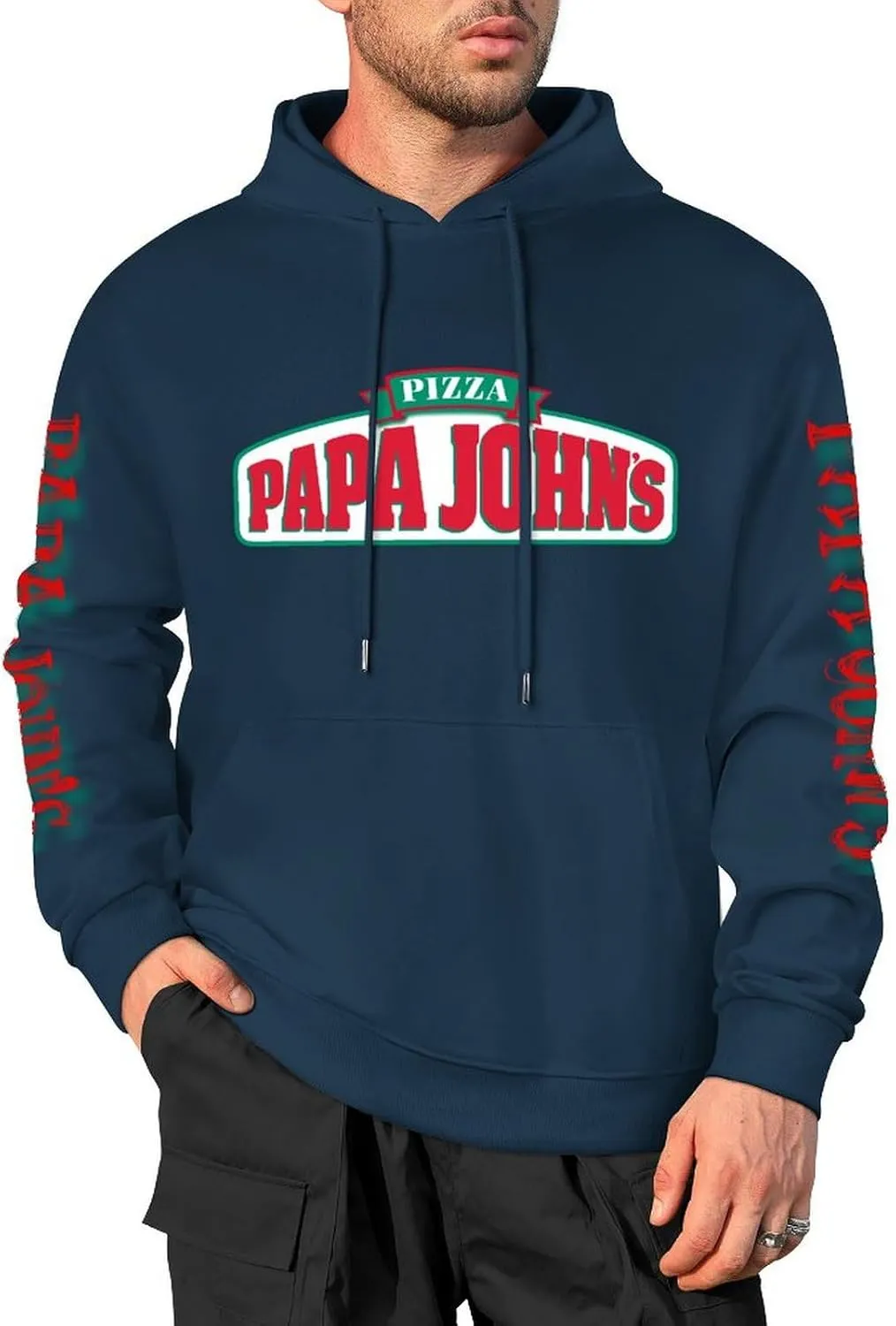 Men's Logo Graphic Cotton Hoodie with Big Pocket Long Sleeve Soft Pullover Sweatshirt for Men Work Clothes Tops Hoody