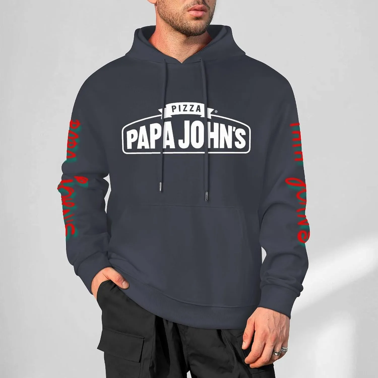 Men's Logo Graphic Cotton Hoodie with Big Pocket Long Sleeve Soft Pullover Sweatshirt for Men Work Clothes Tops Hoody