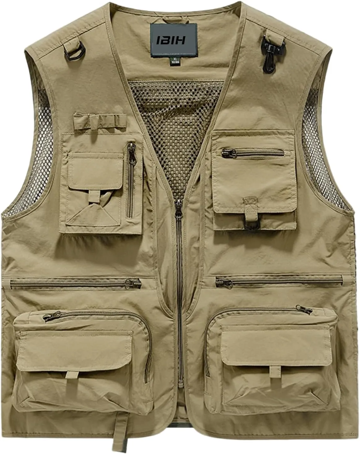 Mens Outdoor Vest Breathable Quick-Dry Fishing Vest Camping Hiking Lightweight Vest with Multi-Pocket
