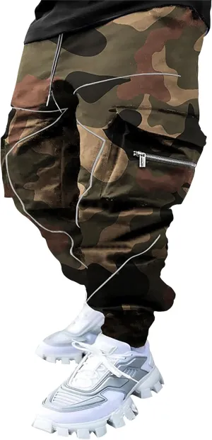 Men's Paisley Pants Cargo Jogger Hip Hop Workout Punk Pants Bandana Techwear Streetwear Sweatpants