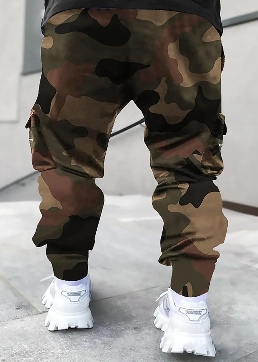 Men's Paisley Pants Cargo Jogger Hip Hop Workout Punk Pants Bandana Techwear Streetwear Sweatpants