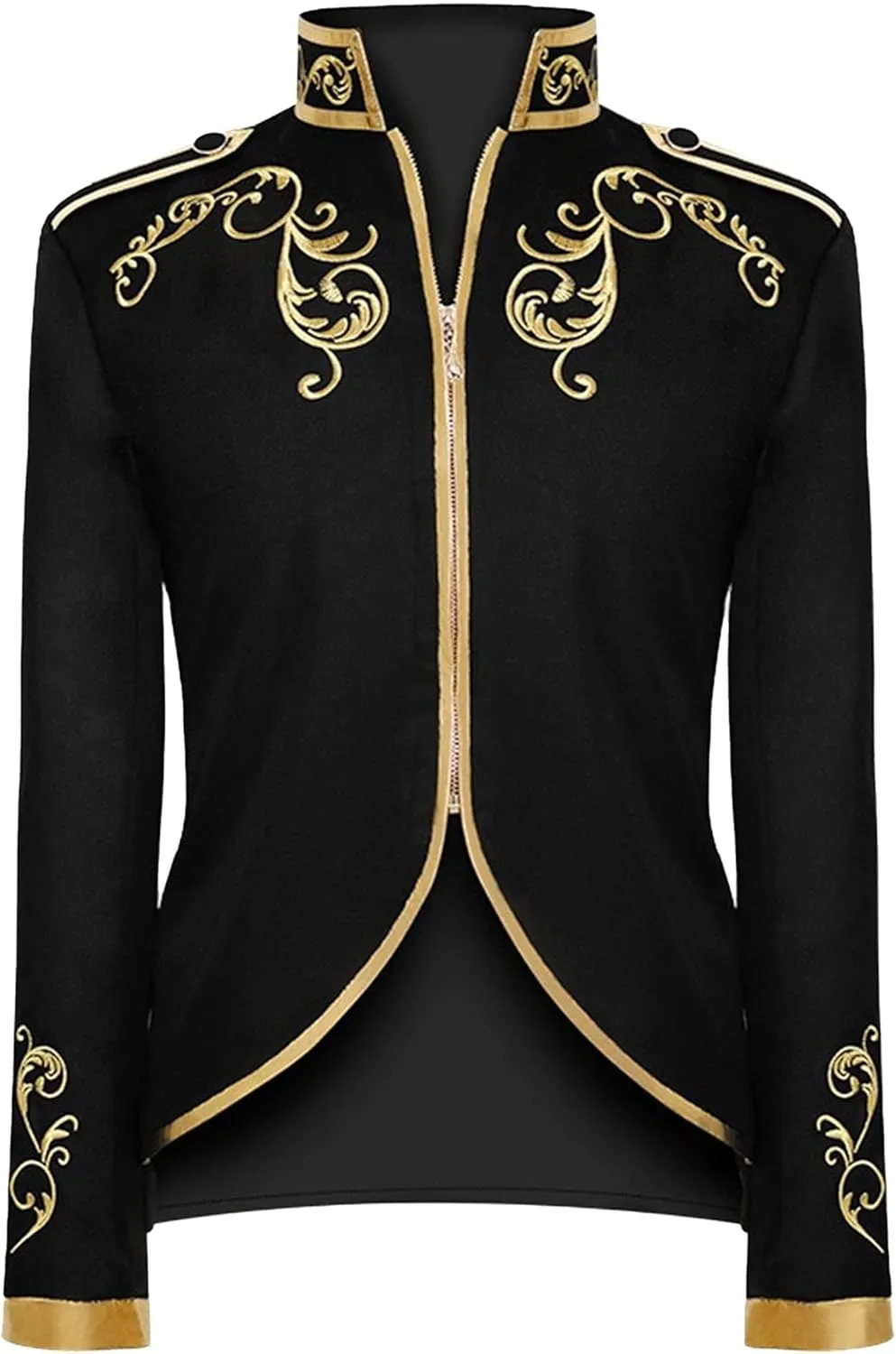 Men's Royal Prince Gold Embroidered Suit Jacket Court Fashion Uniform Jacket Suit Military Blazers Parade Punk
